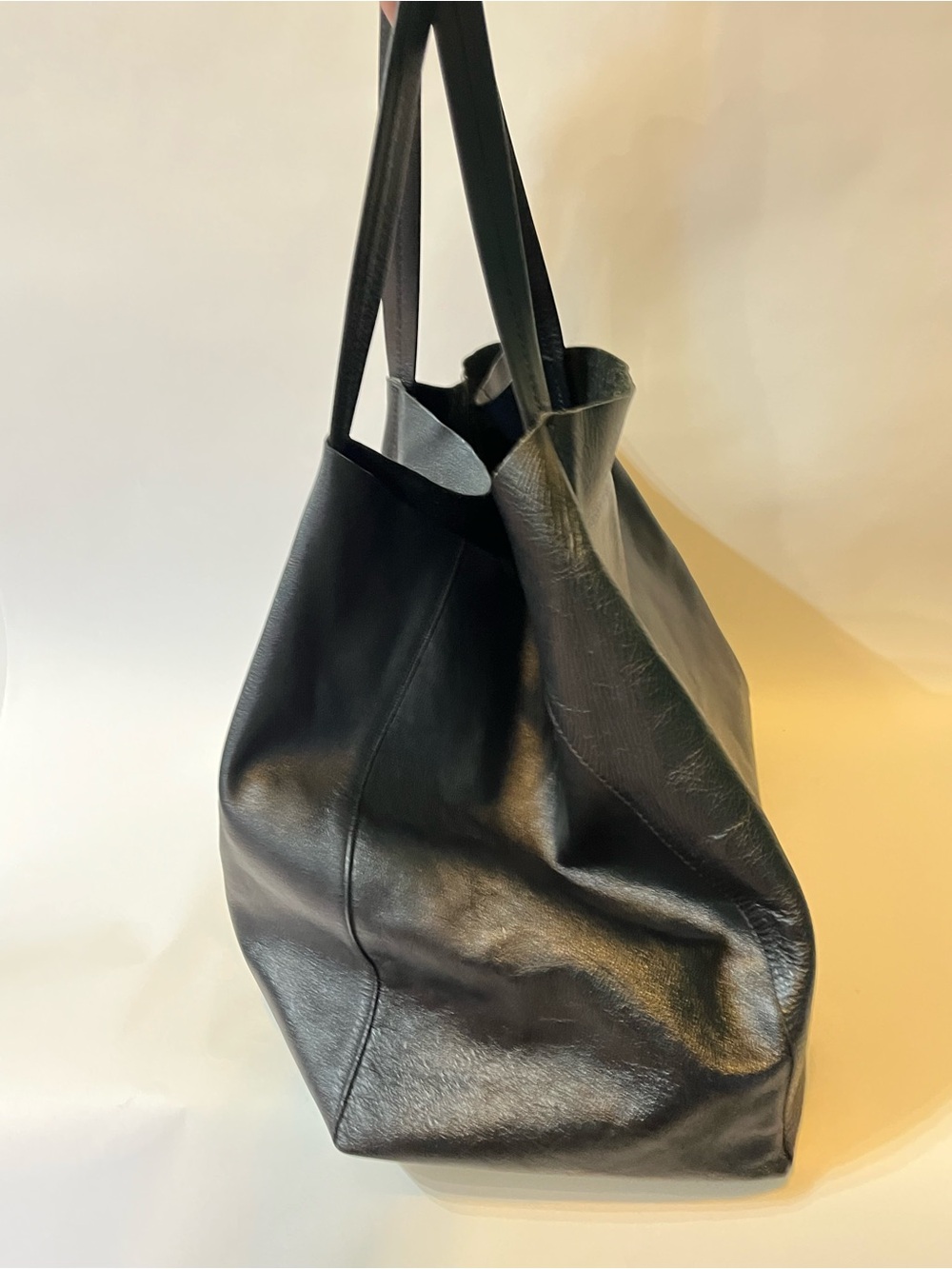 Vintage Céline Black Leather Oversized Slouchy Tote Bag 🇮🇹 - Picture 3 of 16